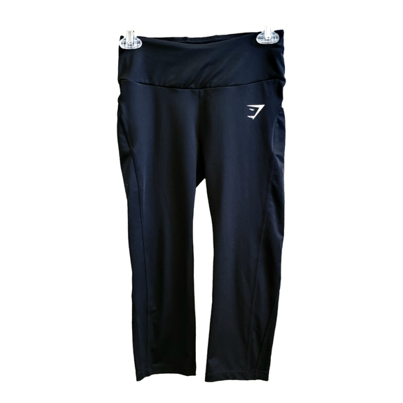 Gymshark Dry Moisture Management Capri Leggings Black Size S - Picture 1 of 9